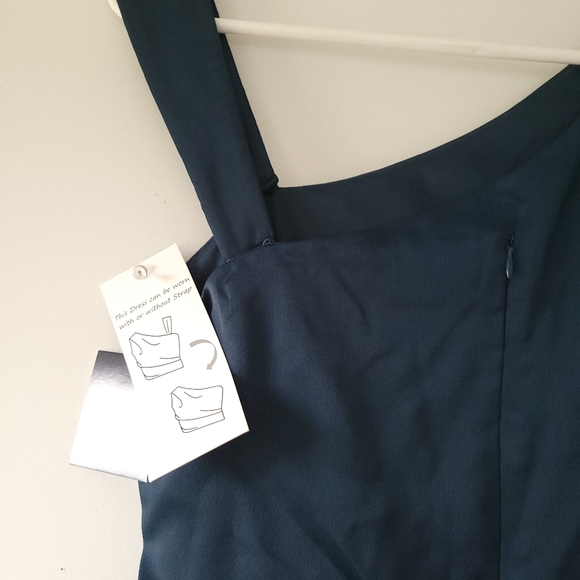 NWT Just Taylor midnight blue satin dress - Picture 2 of 6